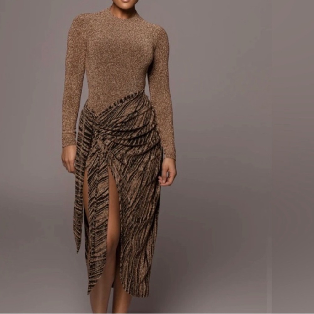 Gold and black jluxlabel dress. Like new, worn once